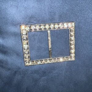 Vintage Rhinestone and Silver Scarf Bolo Sash Slide Buckle, Sparkly Collectible